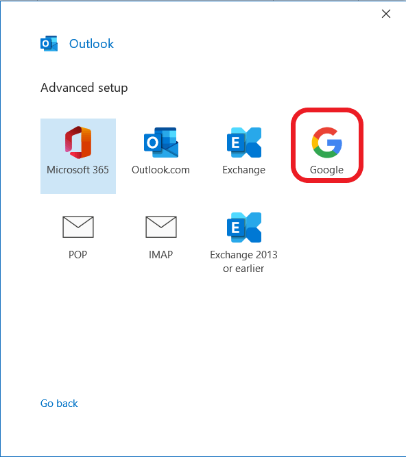 adding gmail to outlook 365